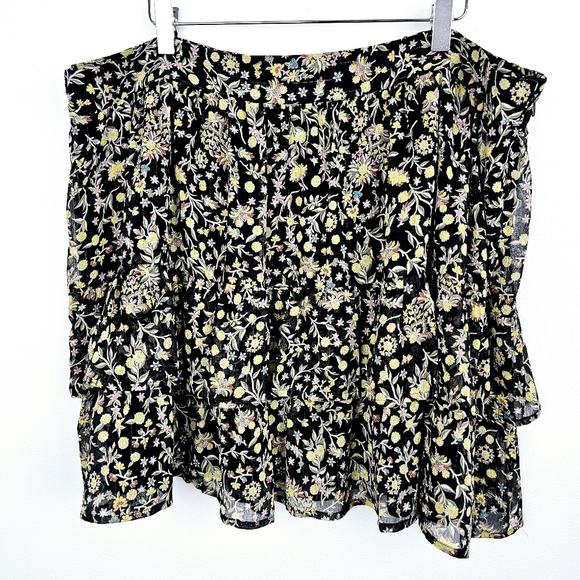 Boden Black Floral Ruffle Mini Skirt NWT Plus Size 20/22 - Picture 4 of 14